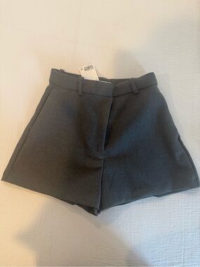 H&M Women's High-Waist Tailored Shorts — Dark Gray